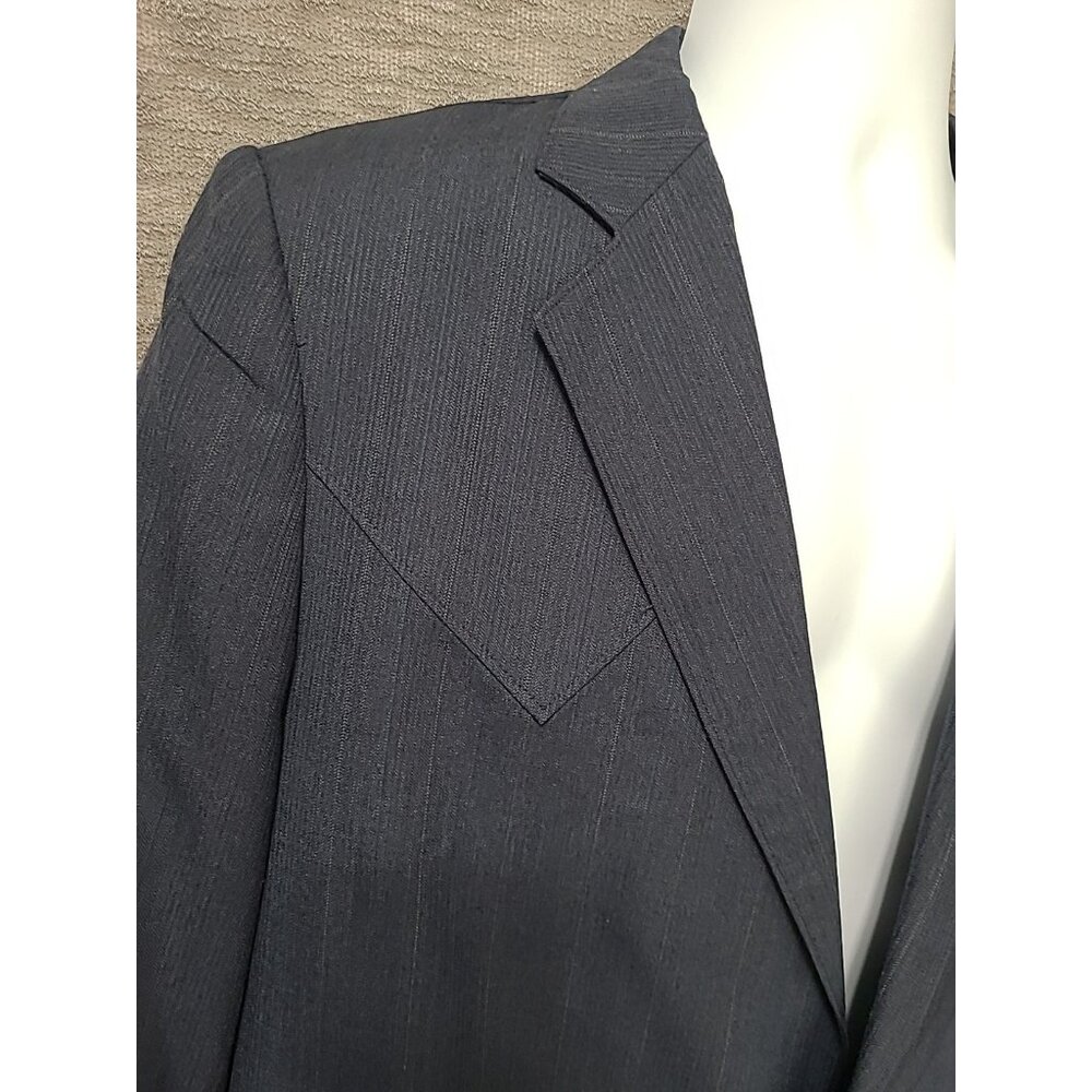 Luskey’s Men’s Western Sport Coat L Blue Wool Blend 2 Button Blazer Jacket - Picture 5 of 16
